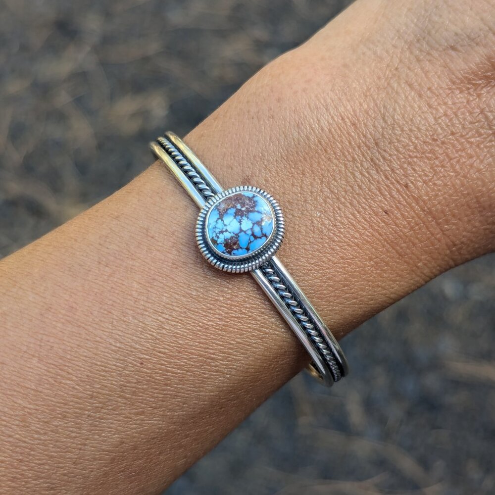 Navajo Sterling Silver Bracelet Turquoise Genuine Native American Jewelry 6.5 ** - Picture 11 of 12